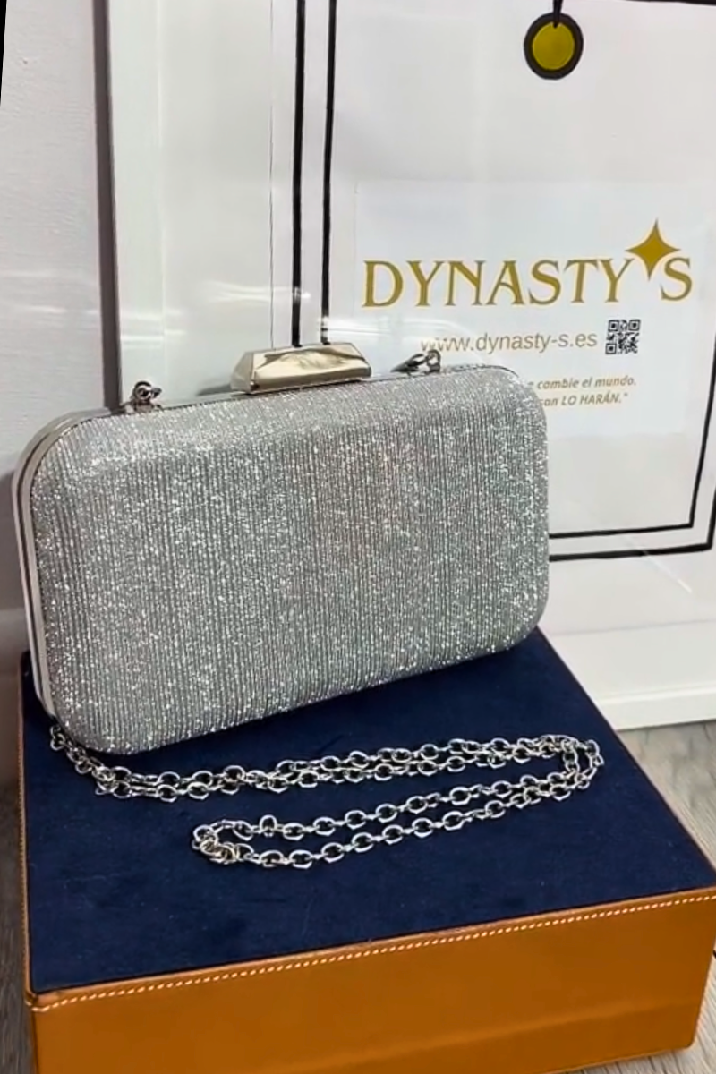 CLUTCH DESTELLO PLATEADO